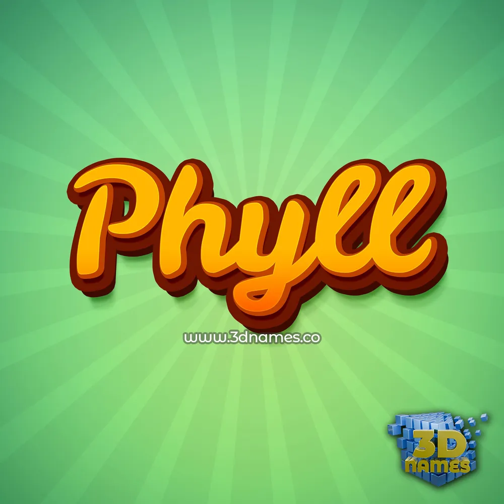 phyll in Green Rays style - 3D name wallpaper