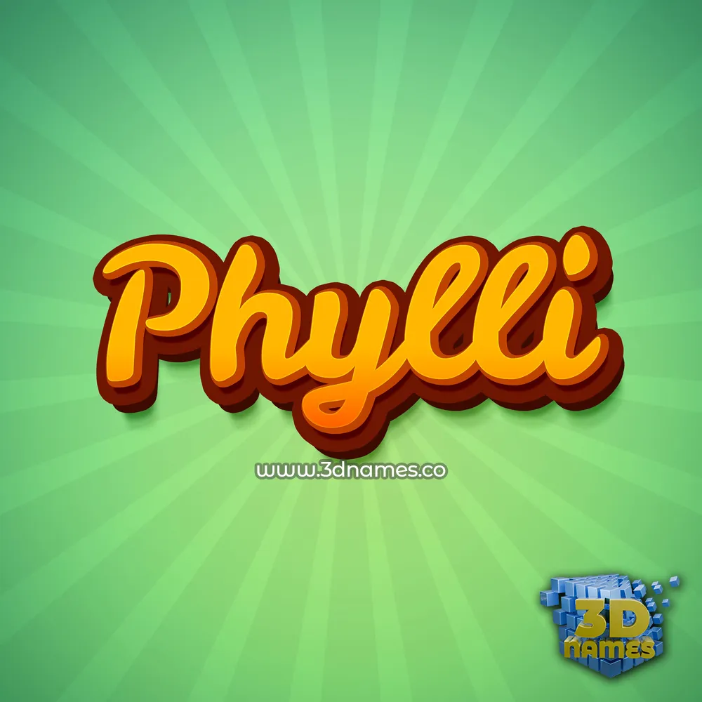 phylli in Green Rays style - 3D name wallpaper