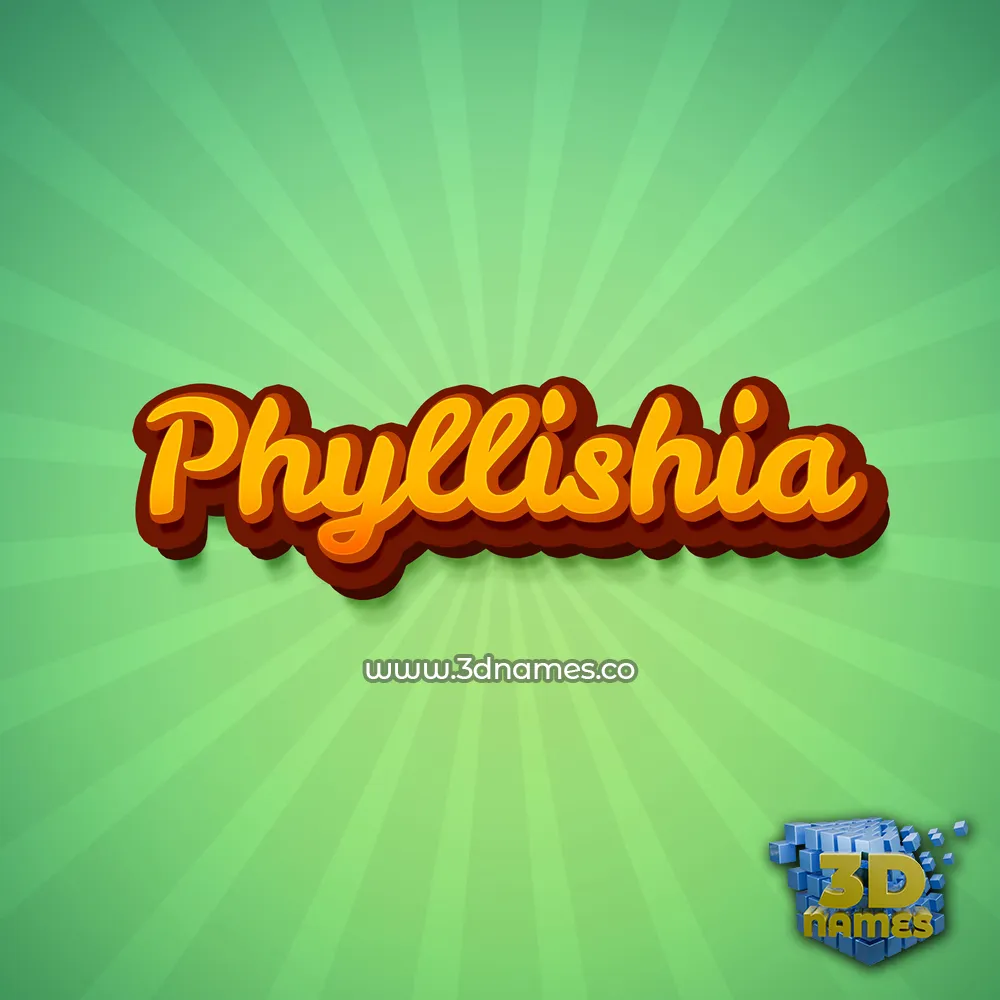 phyllishia in Green Rays style - 3D name wallpaper