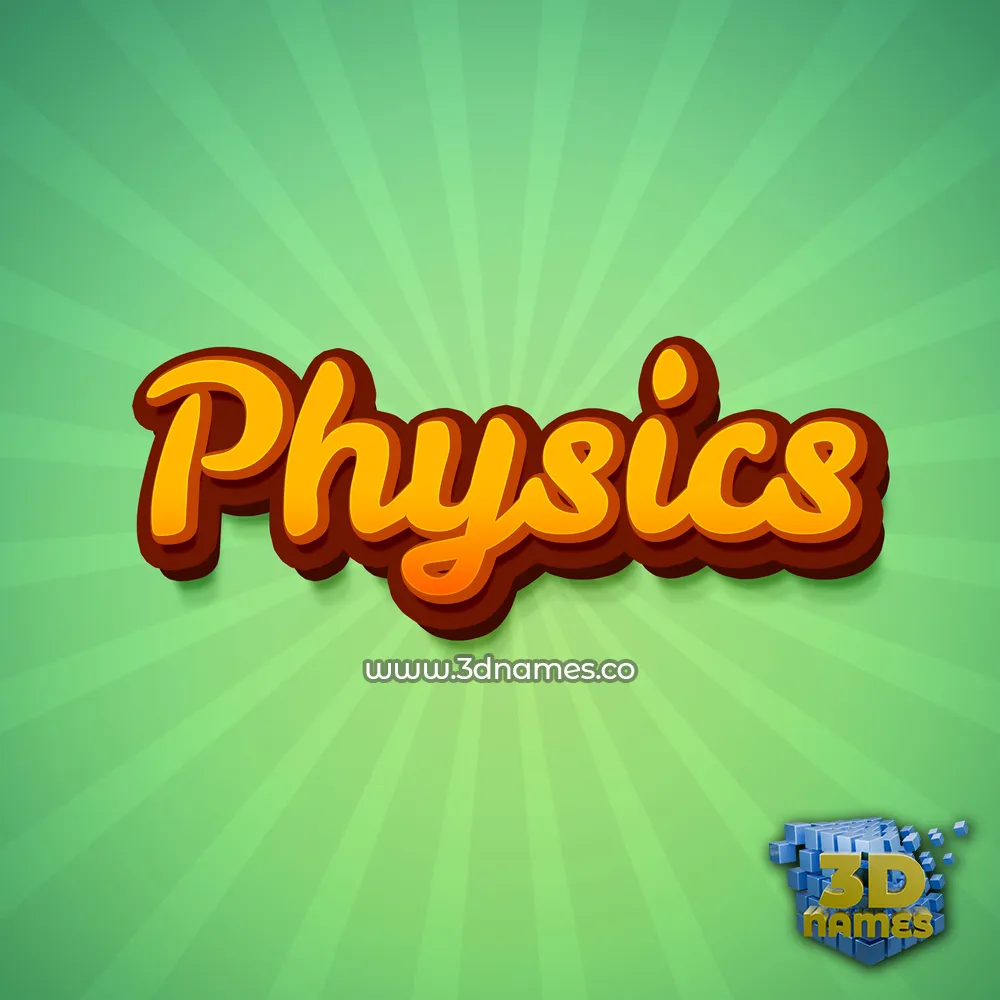 physics in Green Rays style - 3D name wallpaper