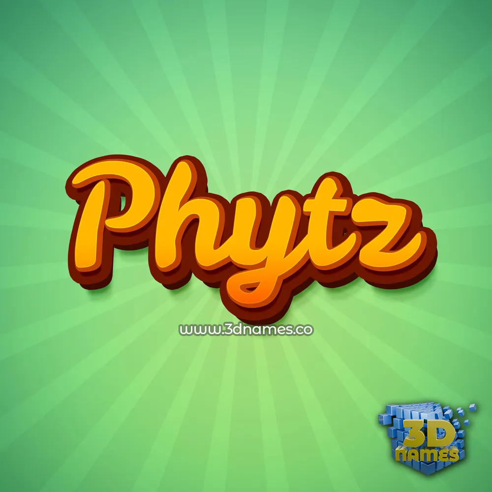 phytz in Green Rays style - 3D name wallpaper