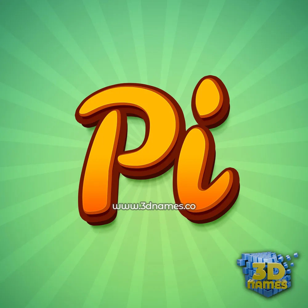 pi in Green Rays style - 3D name wallpaper