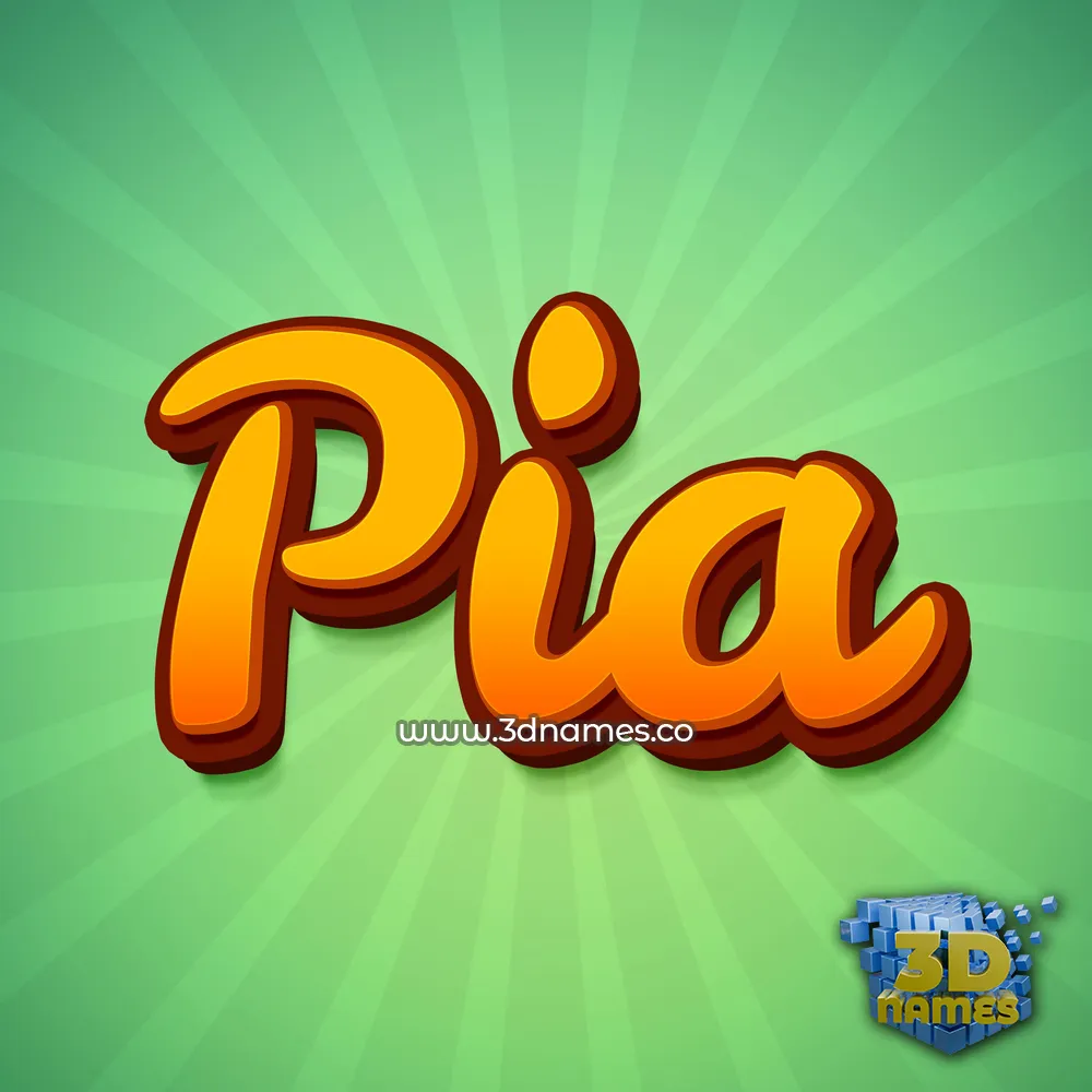 pia in Green Rays style - 3D name wallpaper