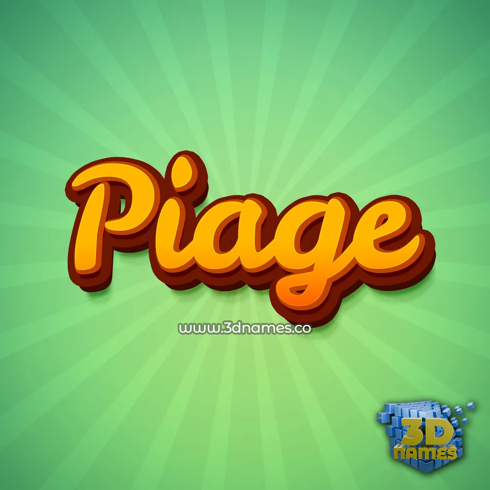 piage in Green Rays style - 3D name wallpaper