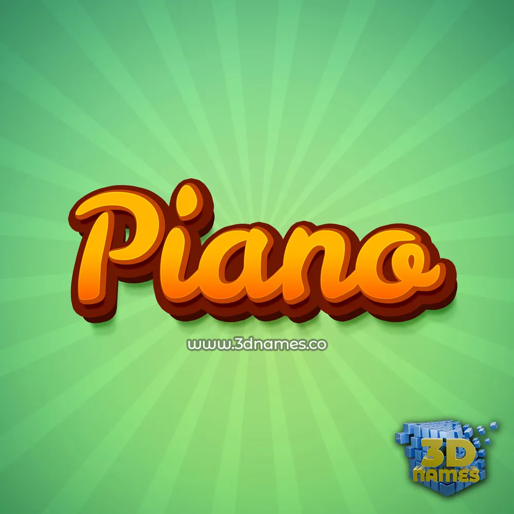 piano in Green Rays style - 3D name wallpaper