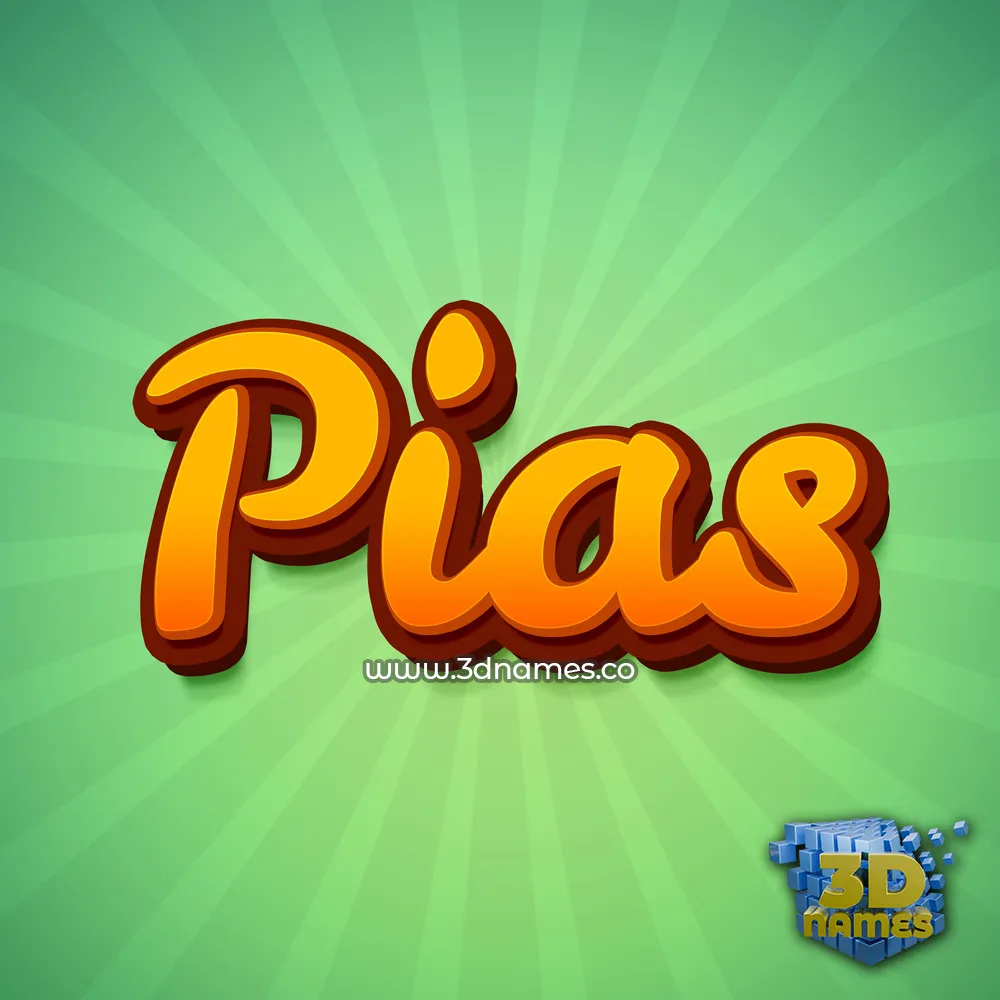 pias in Green Rays style - 3D name wallpaper