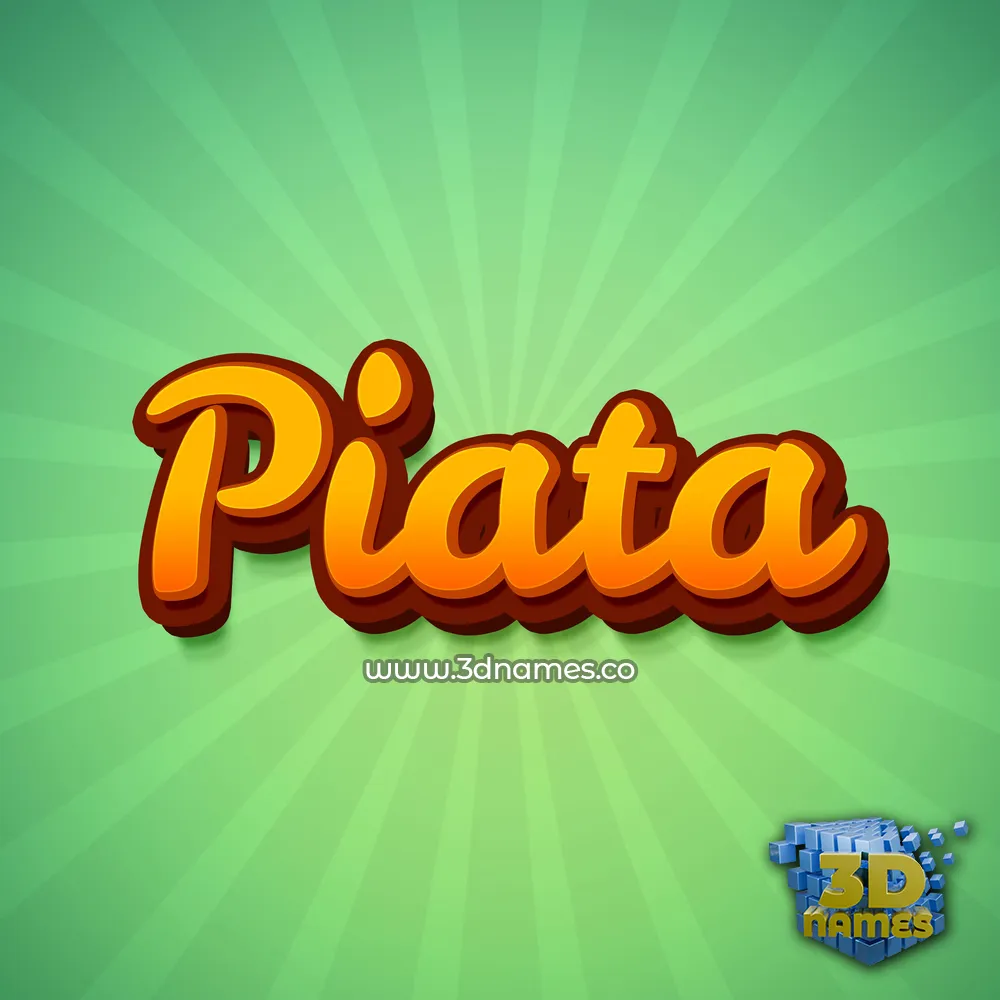 piata in Green Rays style - 3D name wallpaper
