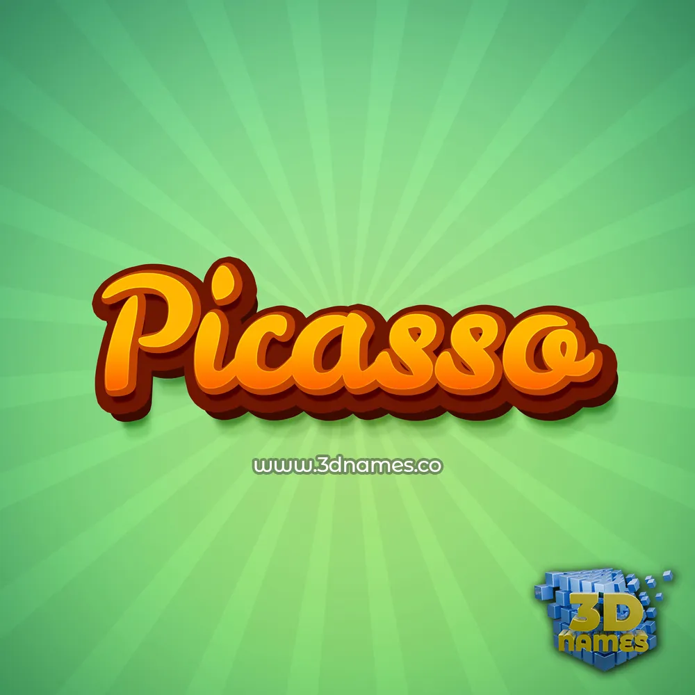 picasso in Green Rays style - 3D name wallpaper