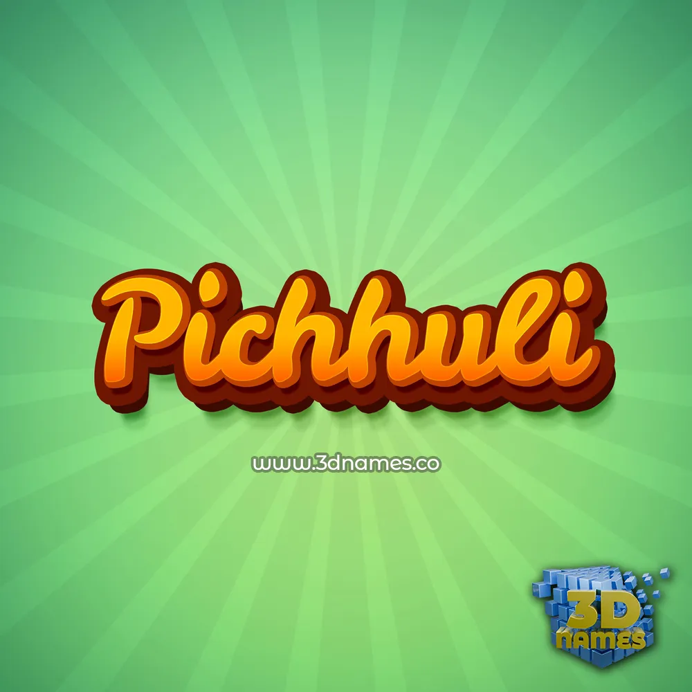 pichhuli in Green Rays style - 3D name wallpaper