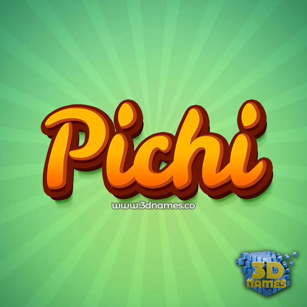 pichi in Green Rays style - 3D name wallpaper