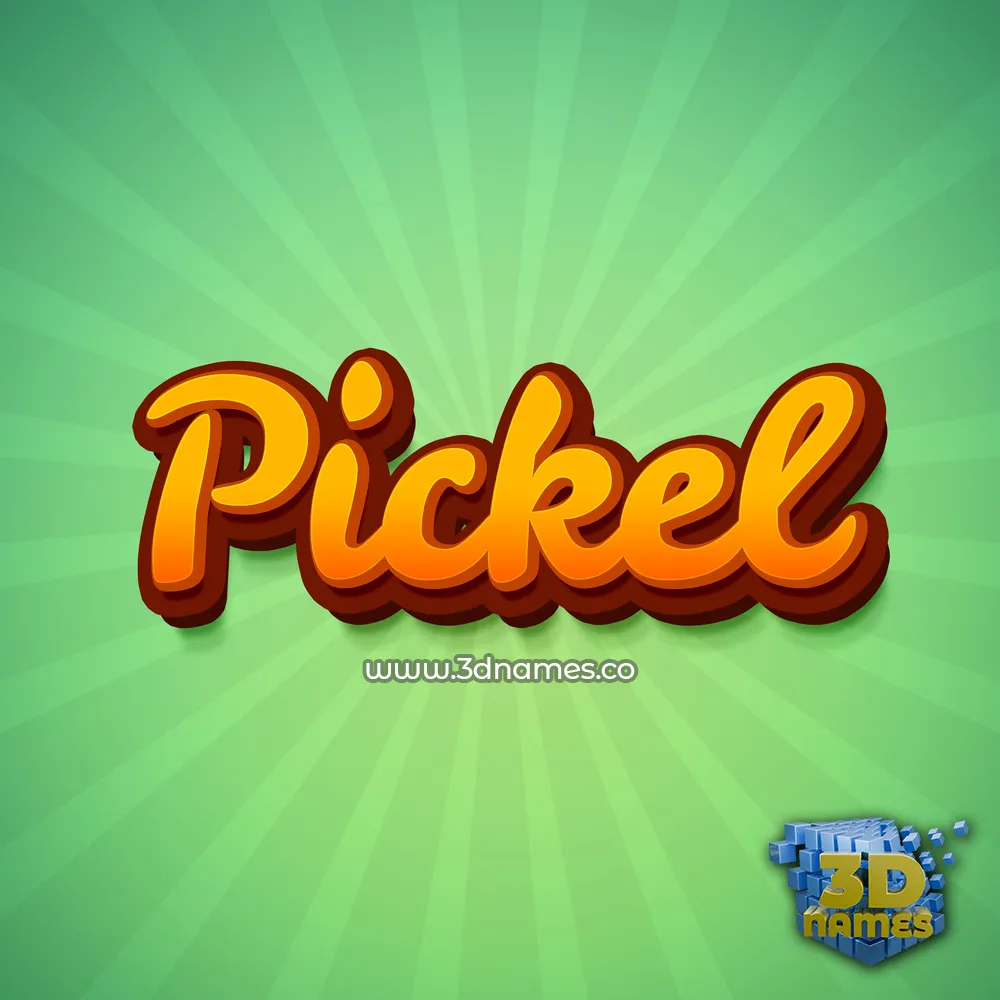 pickel in Green Rays style - 3D name wallpaper