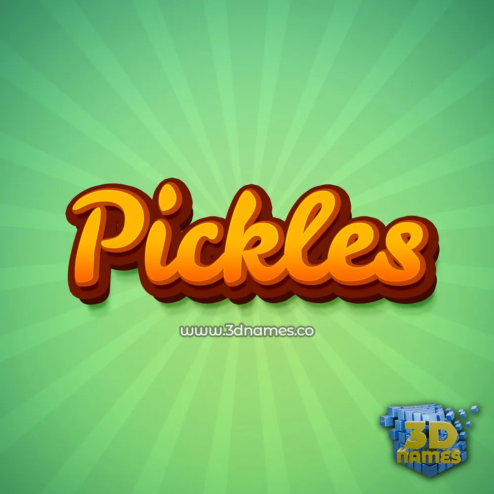 pickles in Green Rays style - 3D name wallpaper