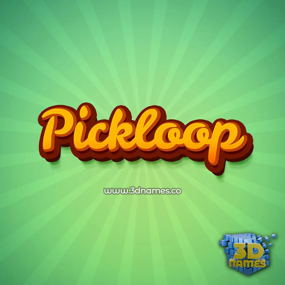 pickloop in Green Rays style - 3D name wallpaper