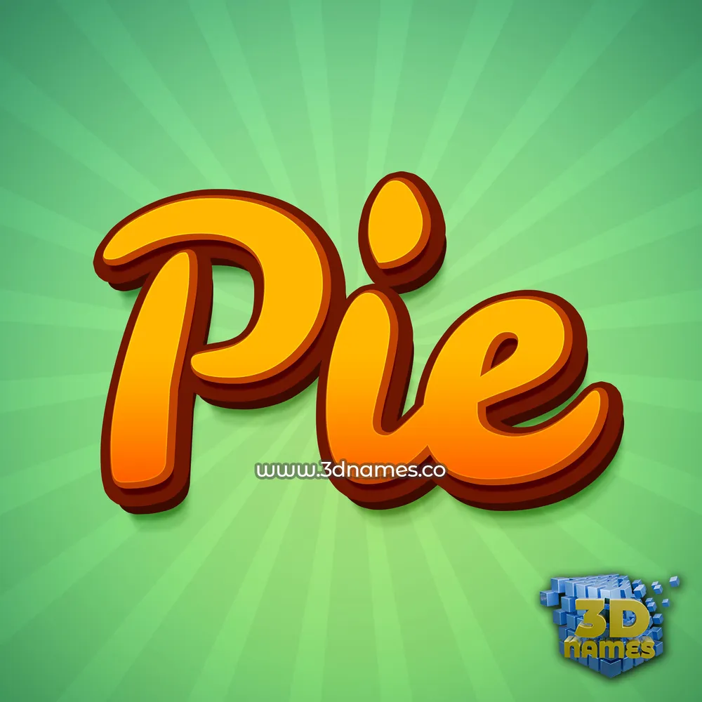 pie in Green Rays style - 3D name wallpaper