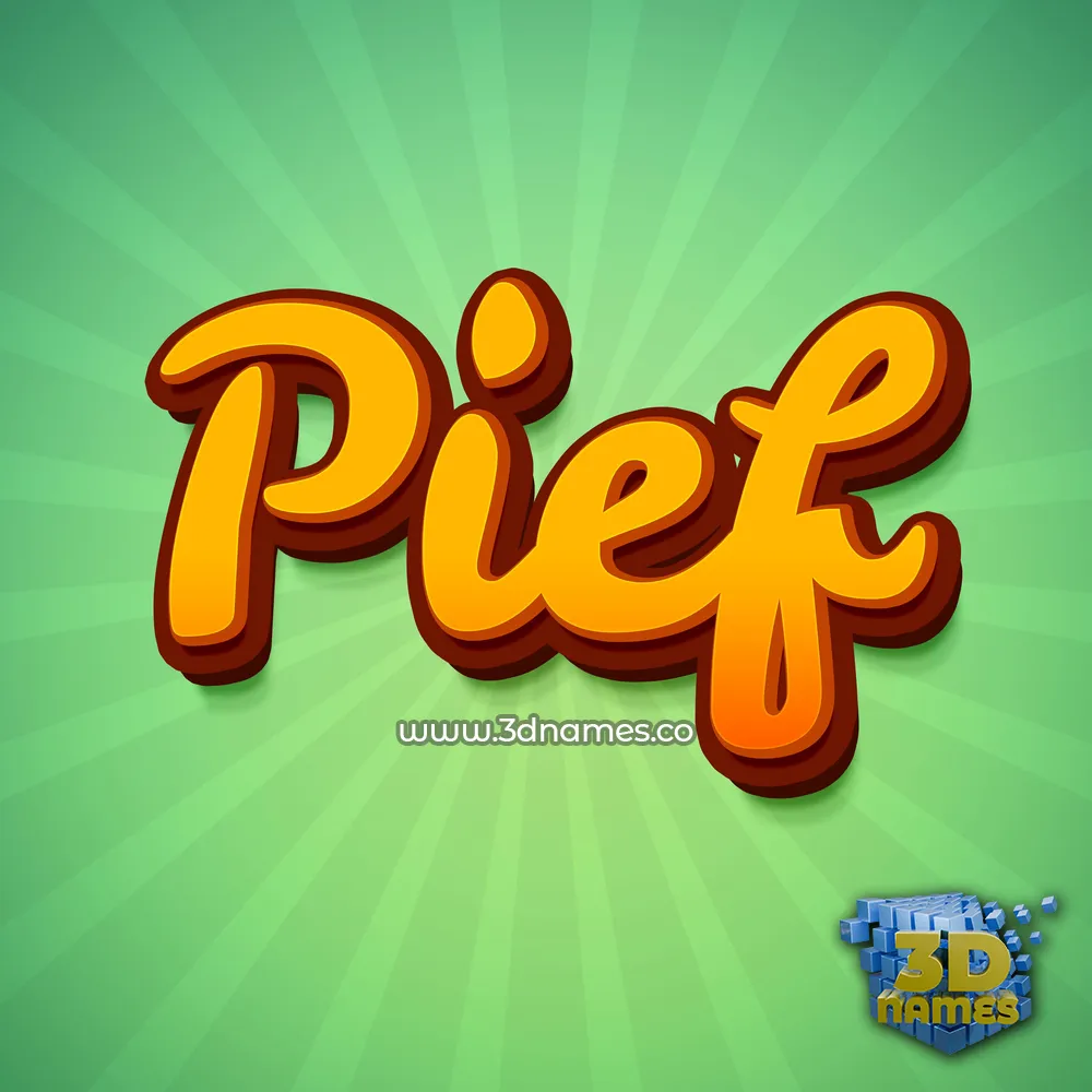 pief in Green Rays style - 3D name wallpaper