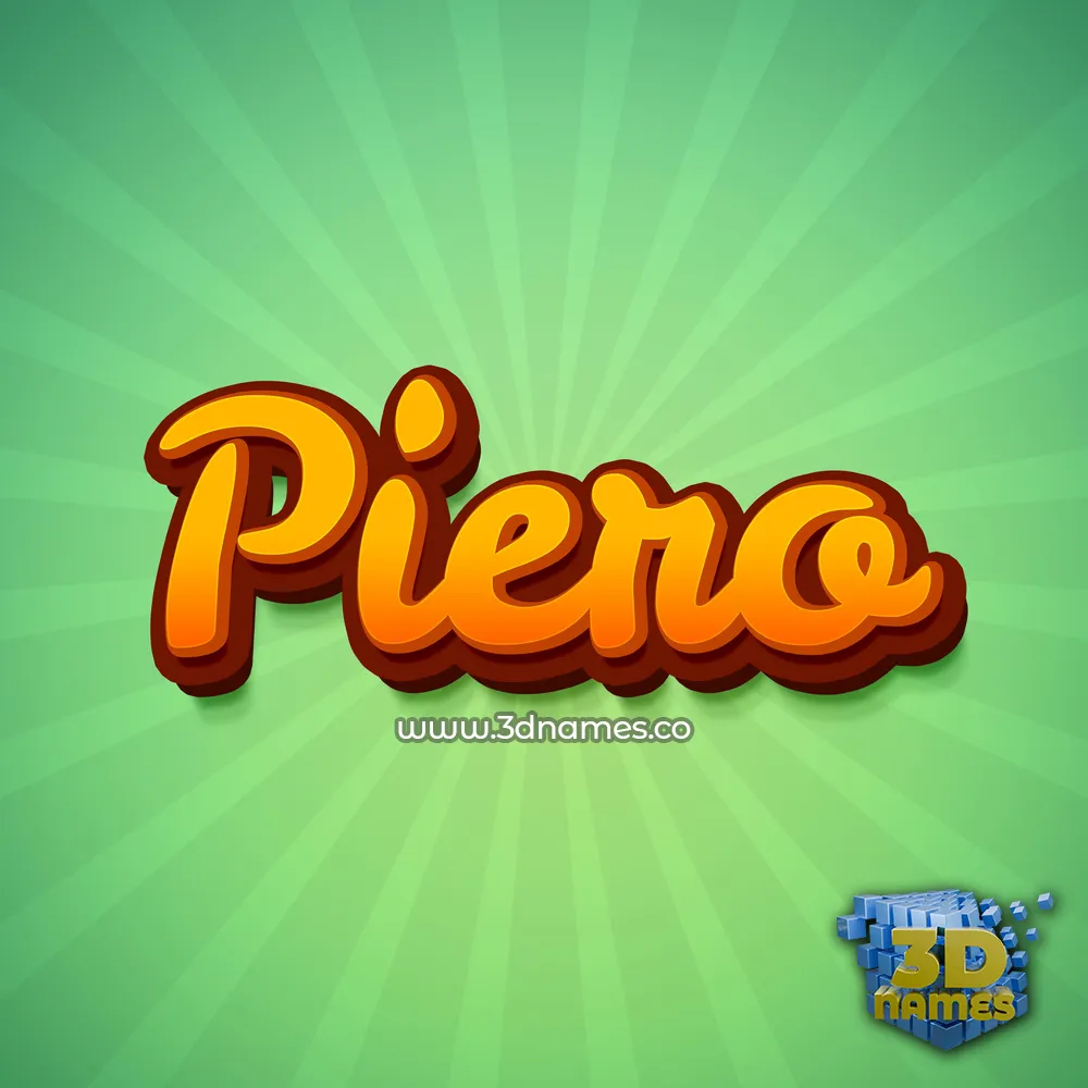piero in Green Rays style - 3D name wallpaper