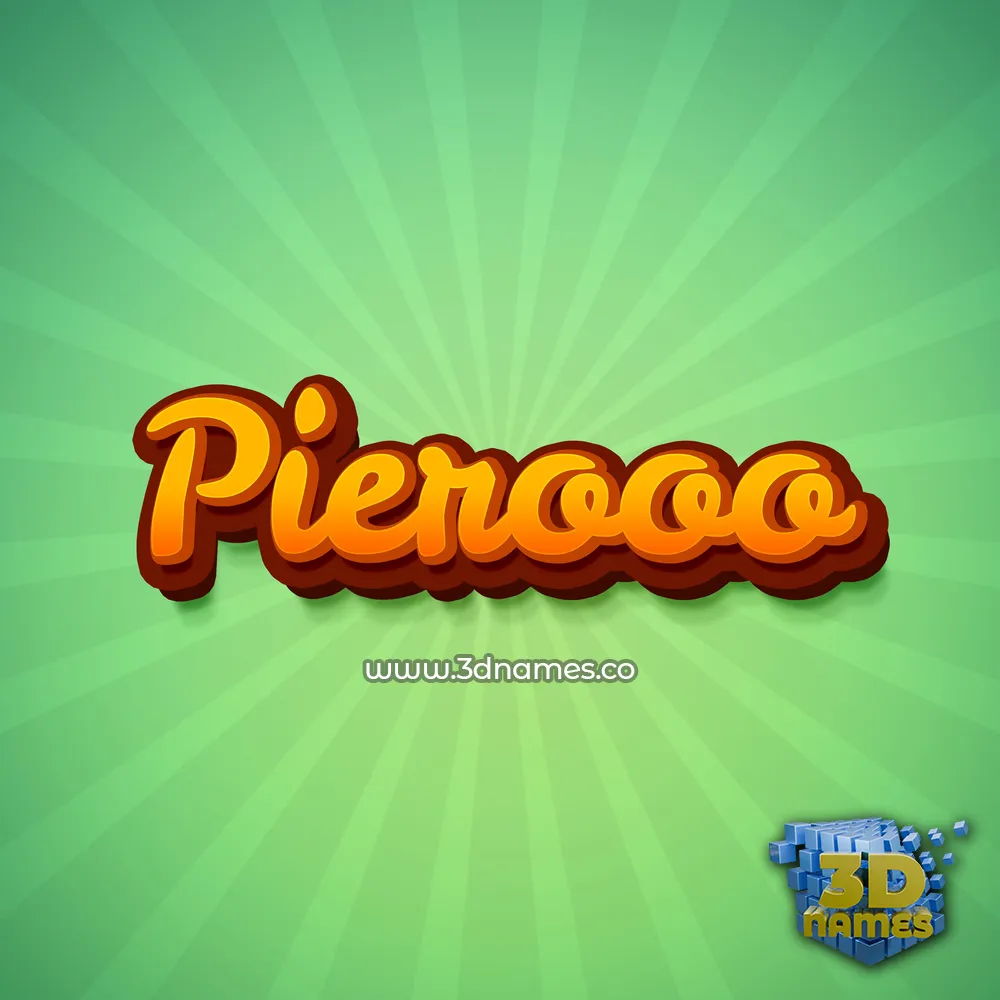 pierooo in Green Rays style - 3D name wallpaper