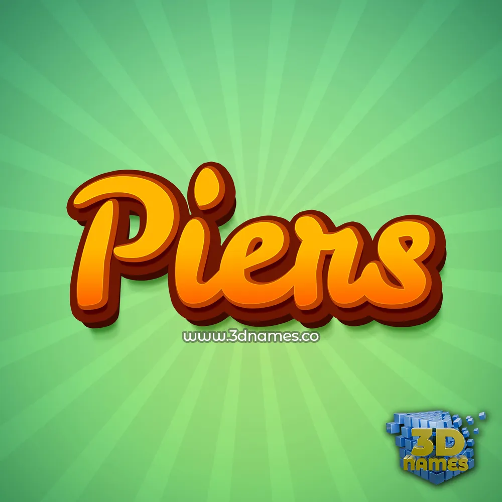 piers in Green Rays style - 3D name wallpaper