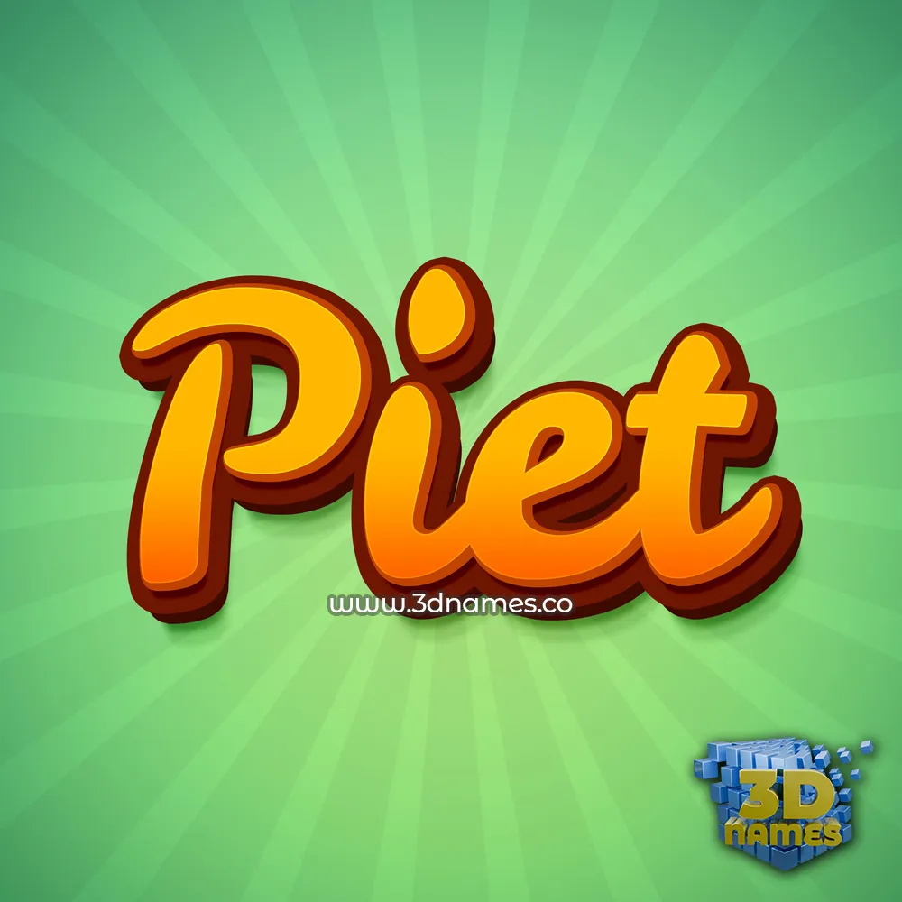 piet in Green Rays style - 3D name wallpaper