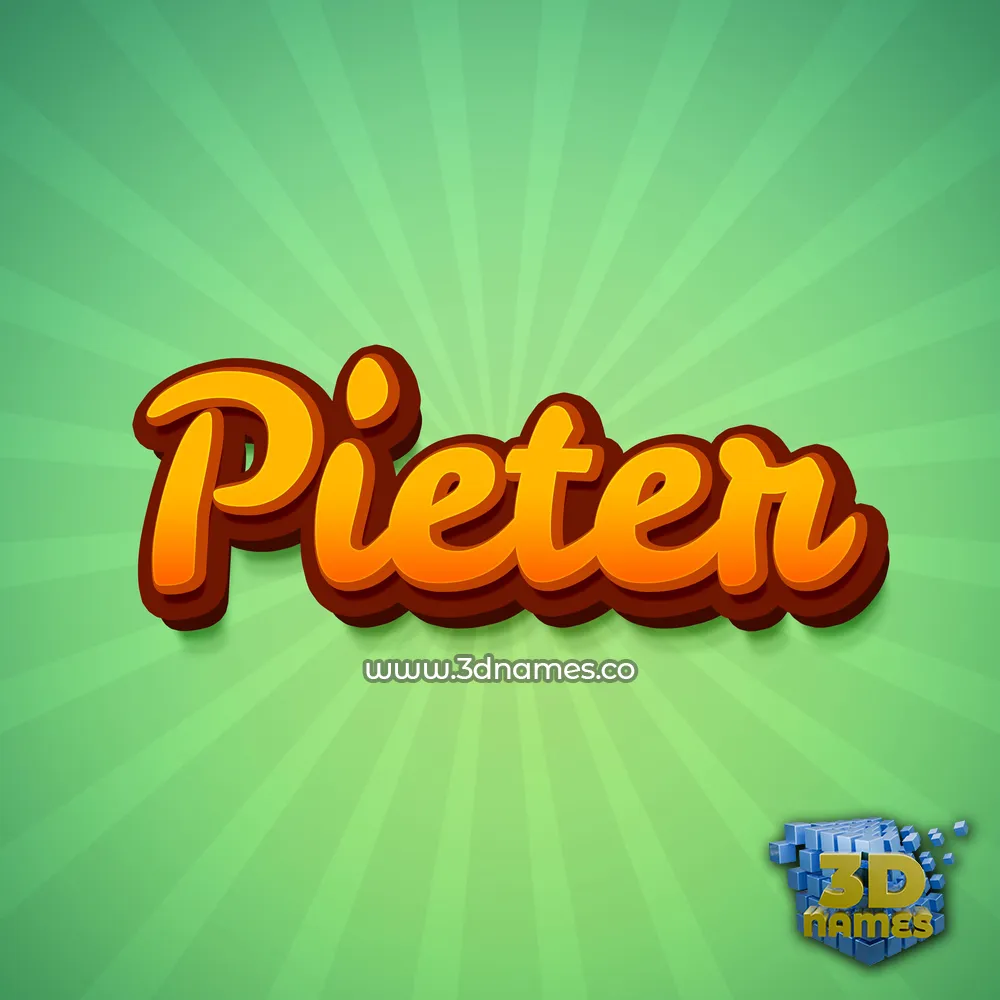 pieter in Green Rays style - 3D name wallpaper