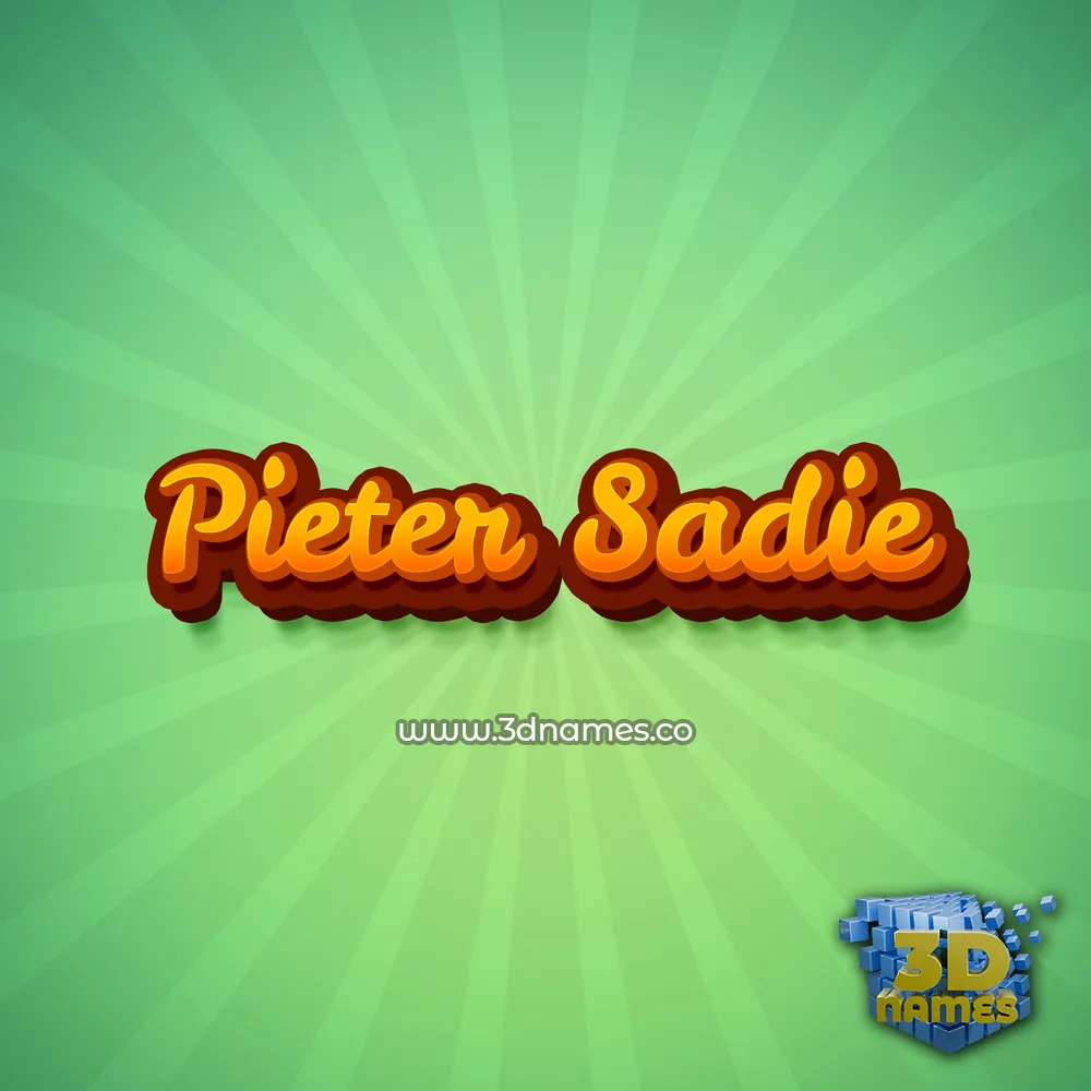 pieter sadie in Green Rays style - 3D name wallpaper