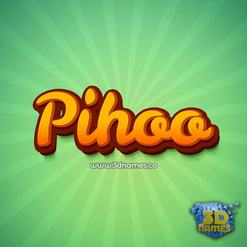 pihoo in Green Rays style - 3D name wallpaper