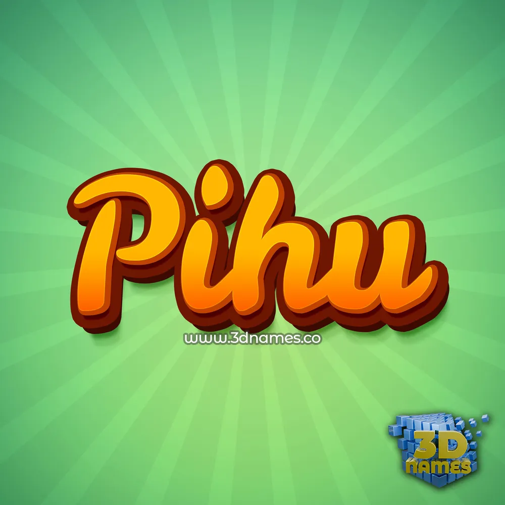 pihu in Green Rays style - 3D name wallpaper