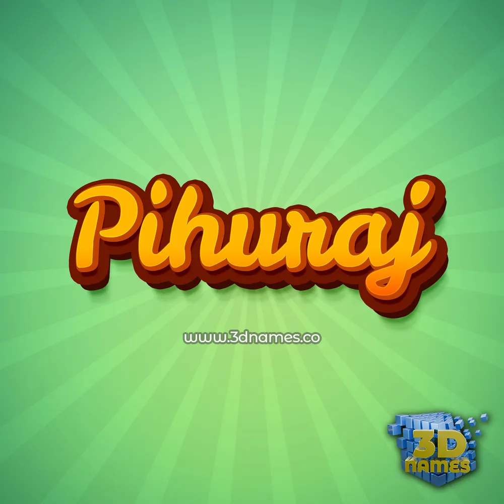 pihuraj in Green Rays style - 3D name wallpaper