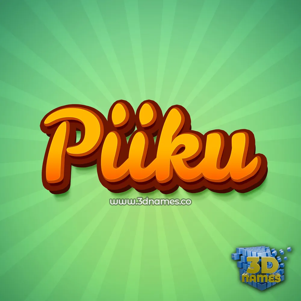 piiku in Green Rays style - 3D name wallpaper