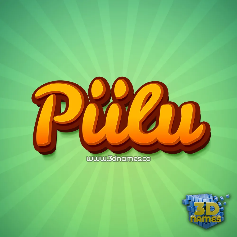 piilu in Green Rays style - 3D name wallpaper