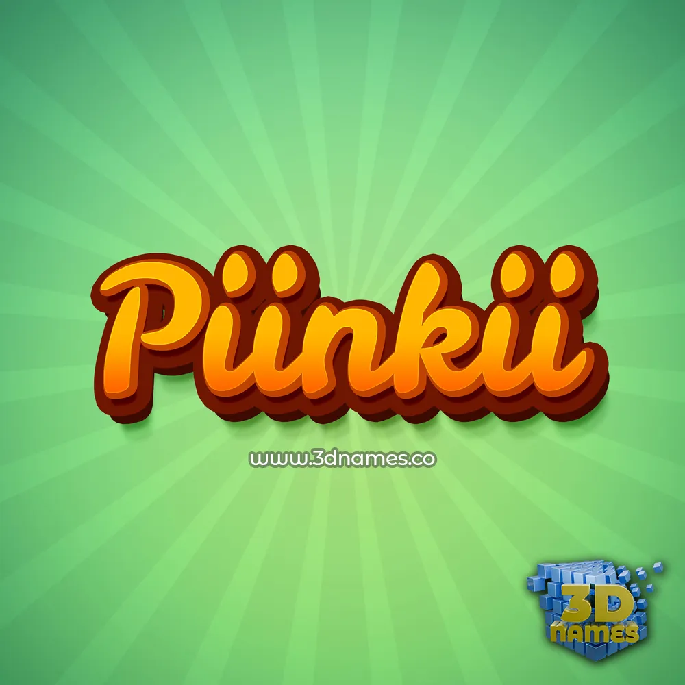 piinkii in Green Rays style - 3D name wallpaper