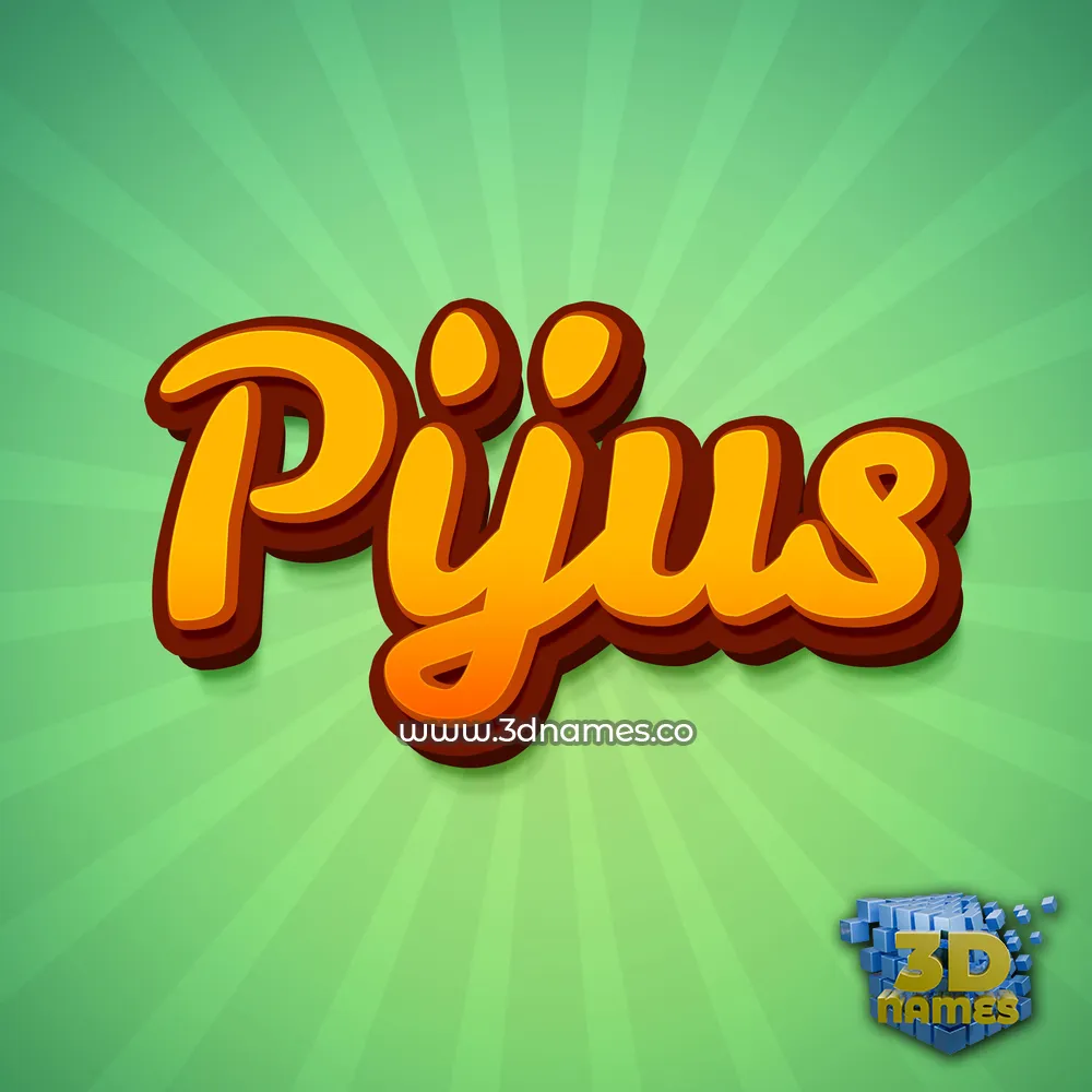 pijus in Green Rays style - 3D name wallpaper