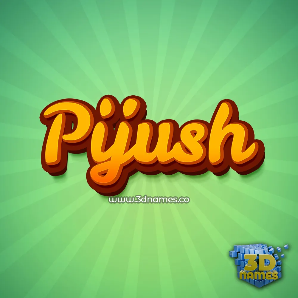 pijush in Green Rays style - 3D name wallpaper