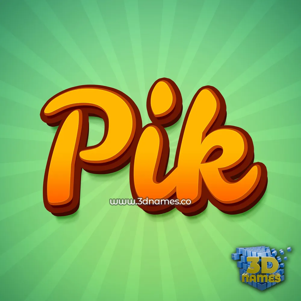 pik in Green Rays style - 3D name wallpaper