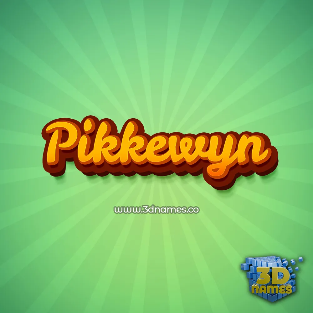 pikkewyn in Green Rays style - 3D name wallpaper