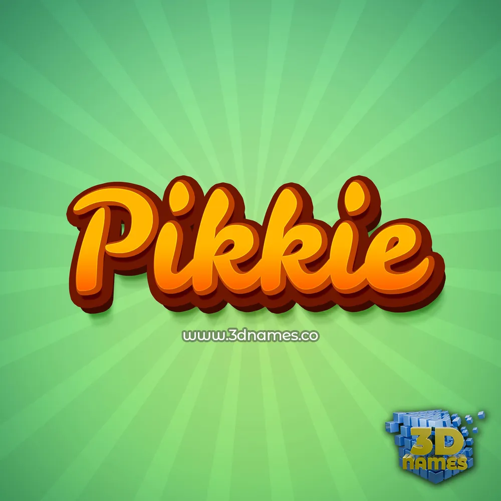 pikkie in Green Rays style - 3D name wallpaper