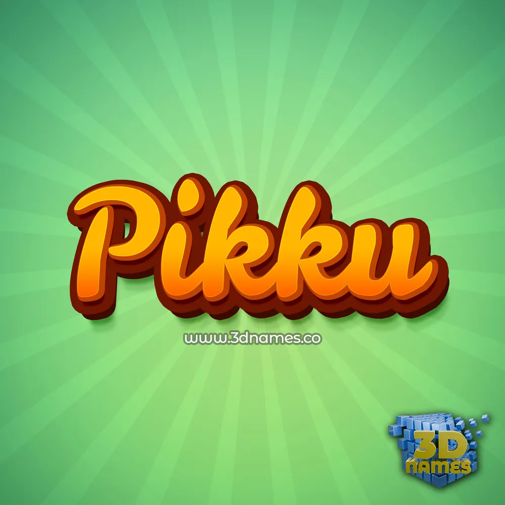 pikku in Green Rays style - 3D name wallpaper
