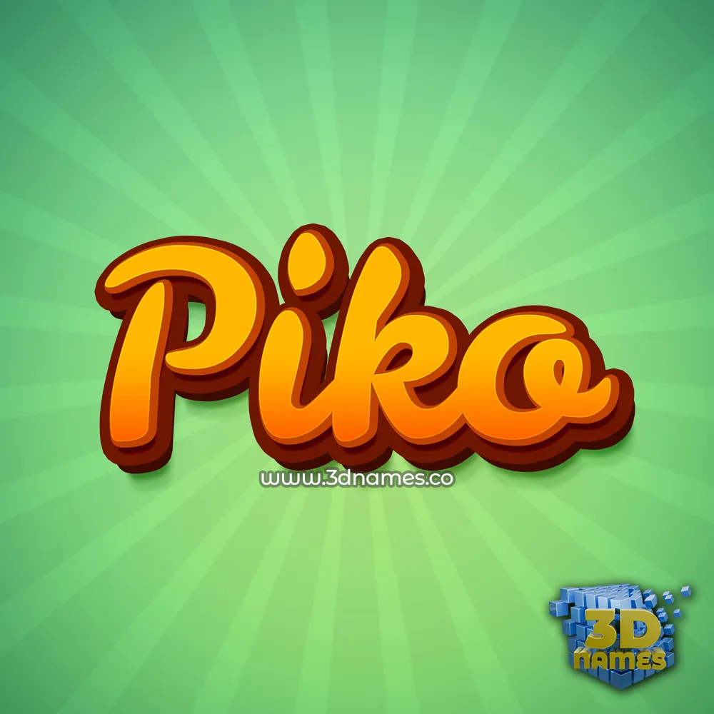 piko in Green Rays style - 3D name wallpaper