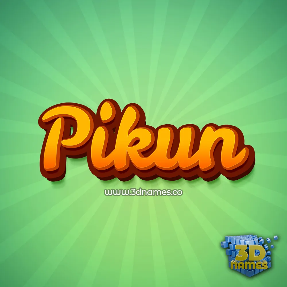pikun in Green Rays style - 3D name wallpaper