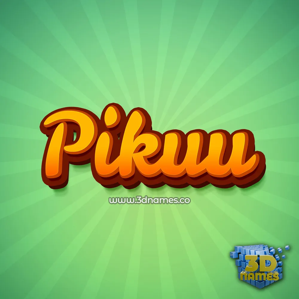 pikuu in Green Rays style - 3D name wallpaper