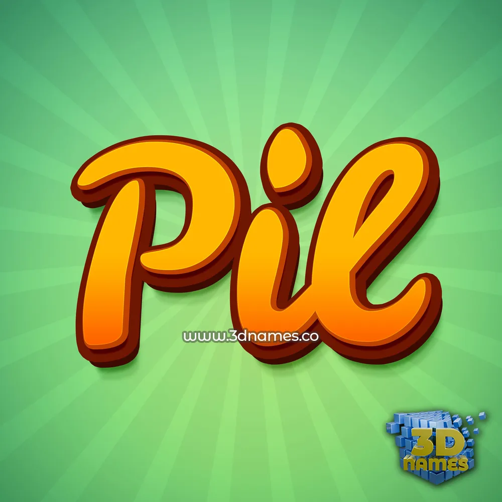pil in Green Rays style - 3D name wallpaper