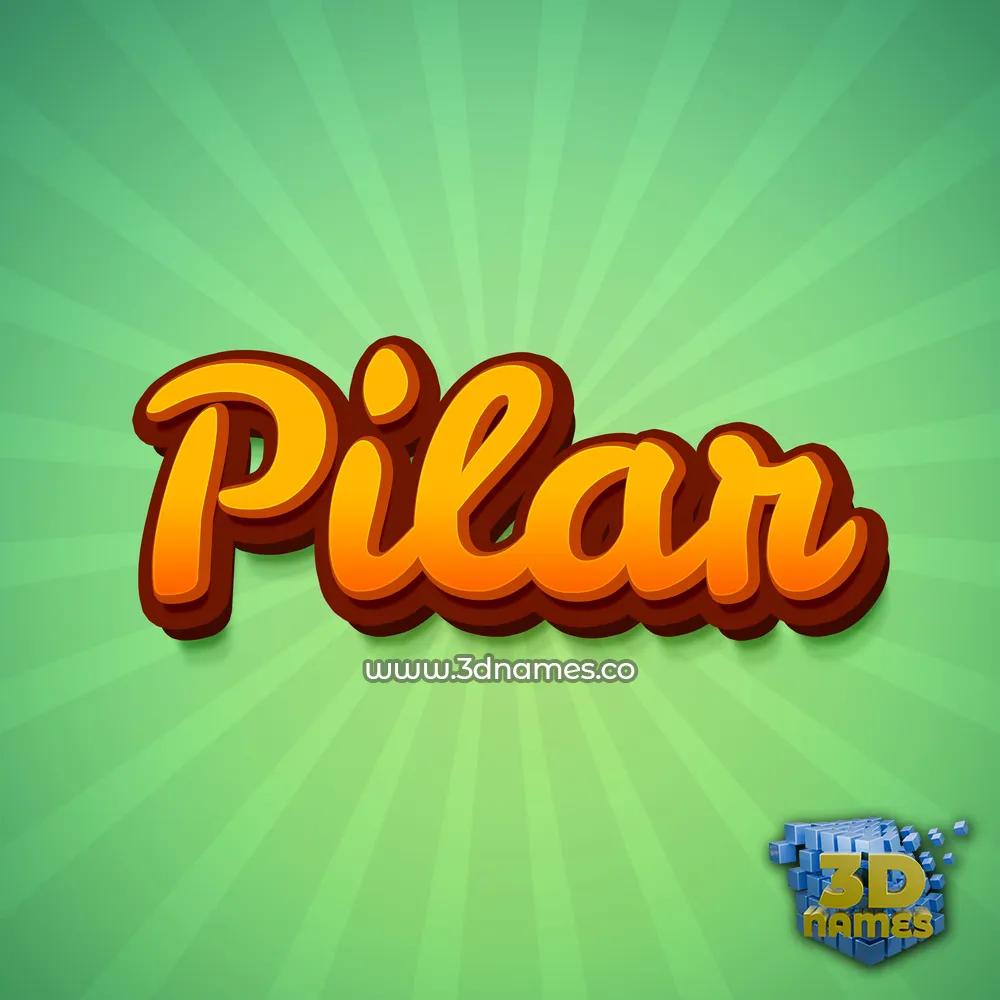 pilar in Green Rays style - 3D name wallpaper