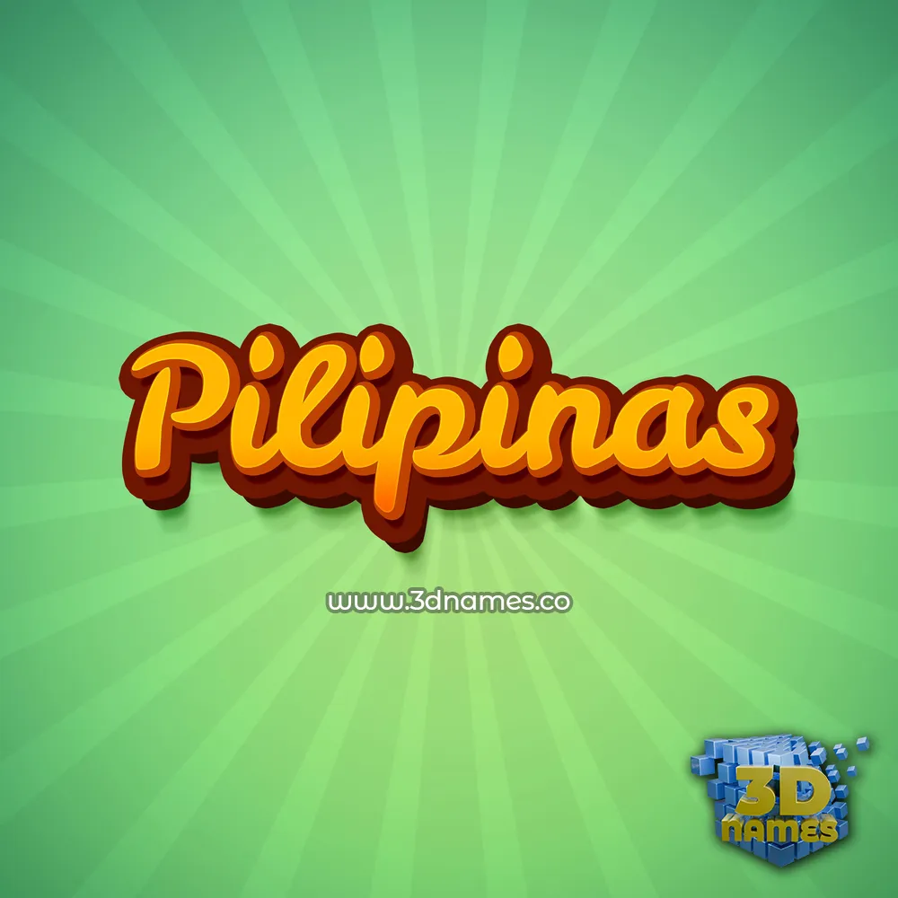 pilipinas in Green Rays style - 3D name wallpaper