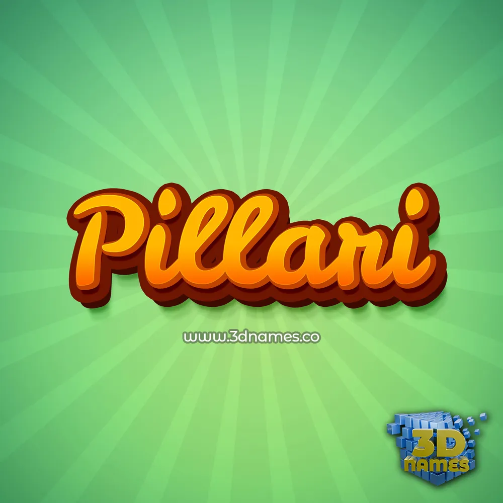 pillari in Green Rays style - 3D name wallpaper