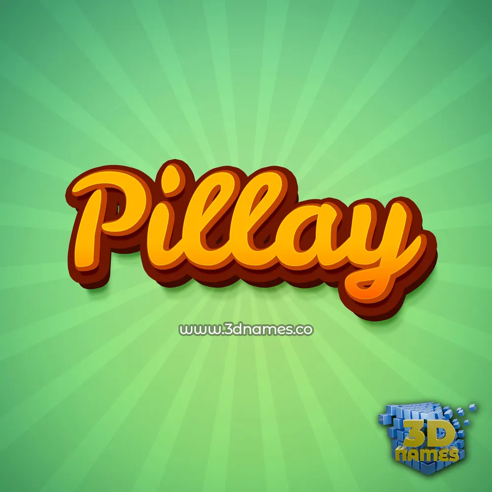 pillay in Green Rays style - 3D name wallpaper