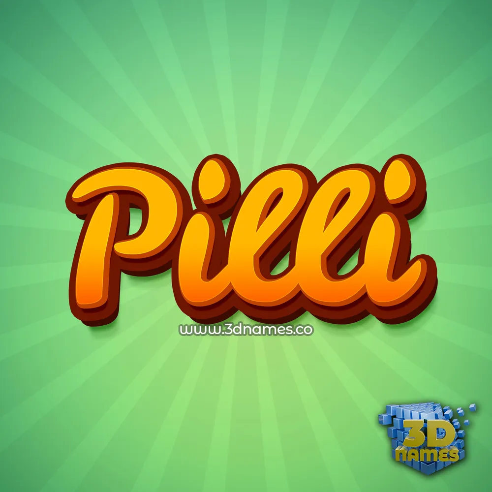 pilli in Green Rays style - 3D name wallpaper