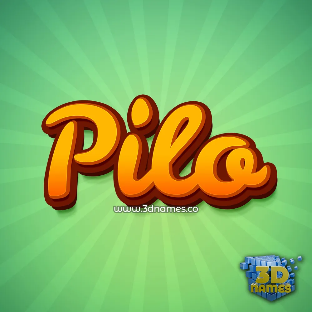 pilo in Green Rays style - 3D name wallpaper