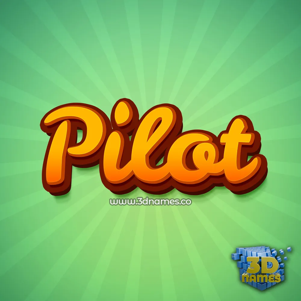 pilot in Green Rays style - 3D name wallpaper