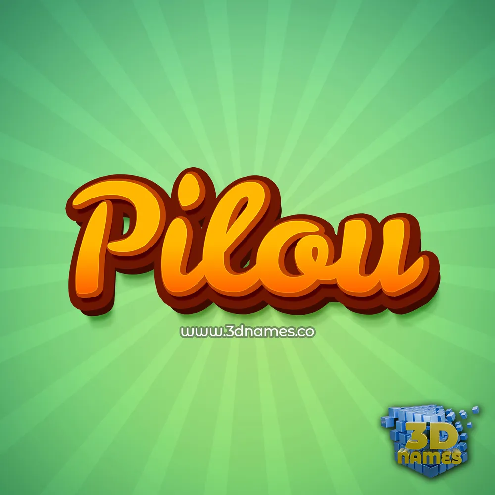 pilou in Green Rays style - 3D name wallpaper