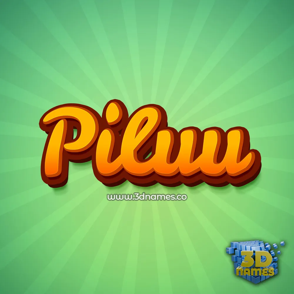 piluu in Green Rays style - 3D name wallpaper